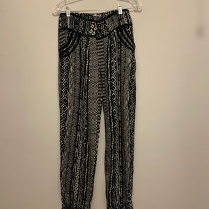 Black and White Flowy Pants